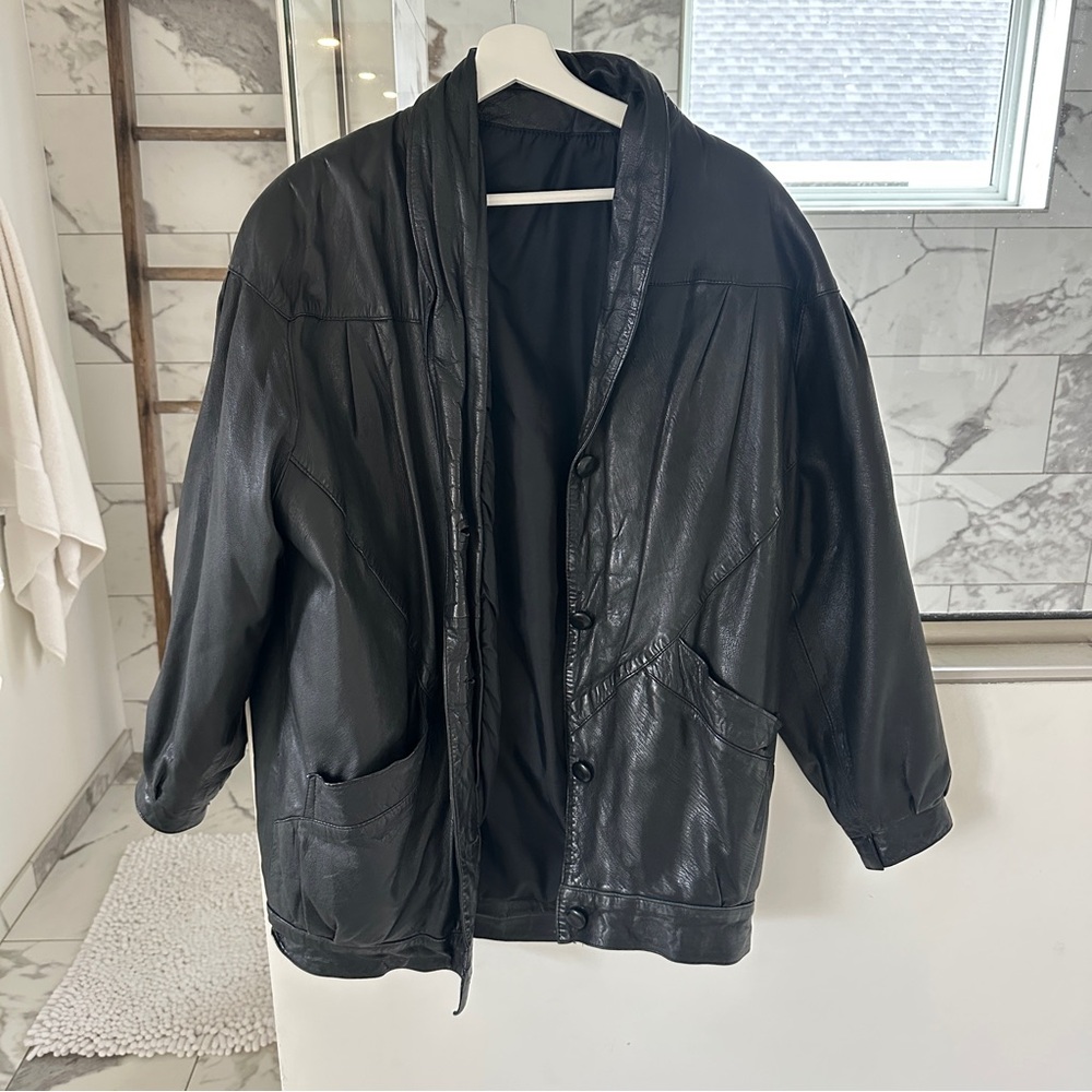 Black Genuine Leather Jacket Vintage